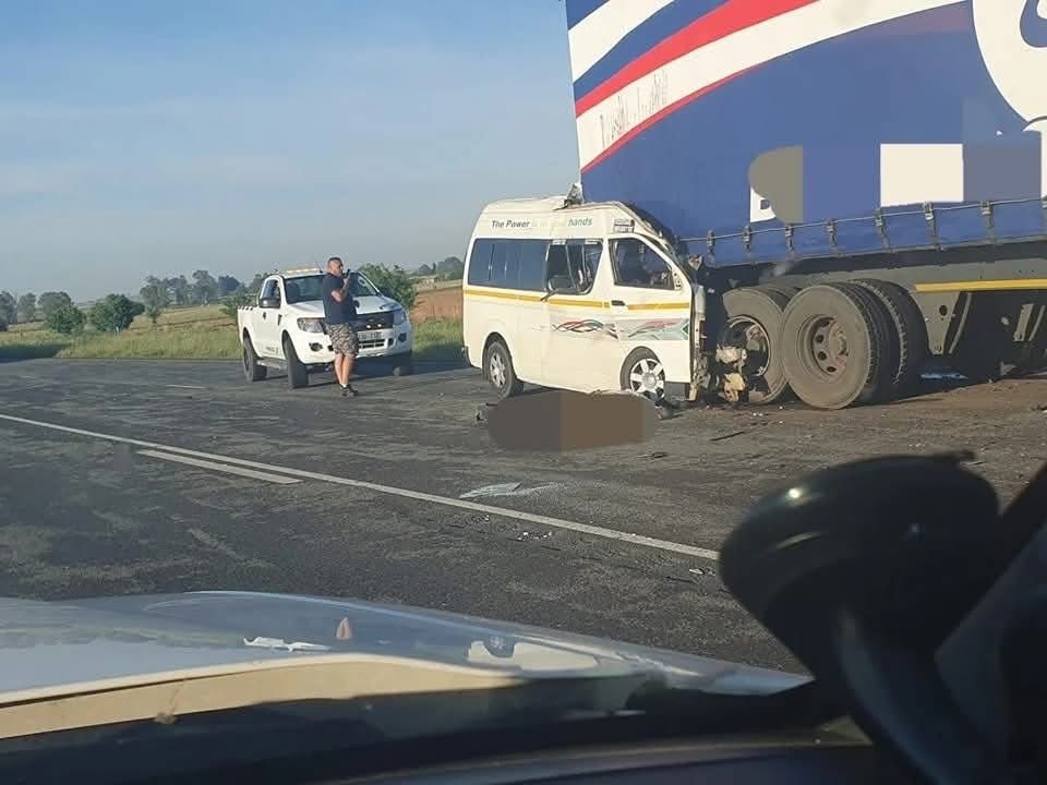 Minibus in collision